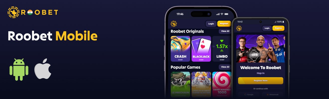 Roobet mobile crypto casino in India